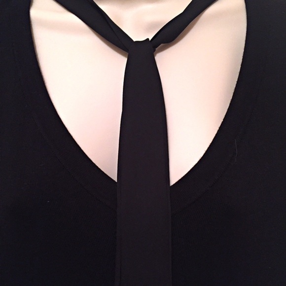 Bobeau V-neck sweater with chiffon tie and back - Picture 7 of 7